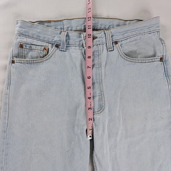Levi's VTG Light Wash Denim Button Fly Long Length Jorts Jean Shorts - Picture 5 of 10